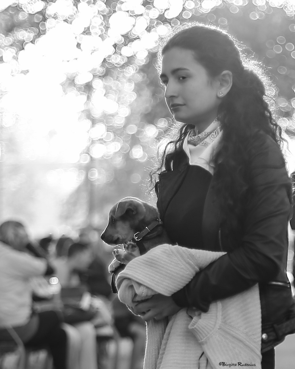 Street Photo - First Day with Puppy.